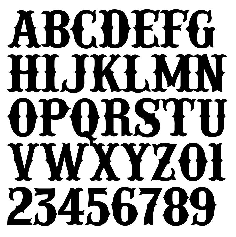 Decorative letters wood vintage retro circus western old personalized first name text cute child gift idea