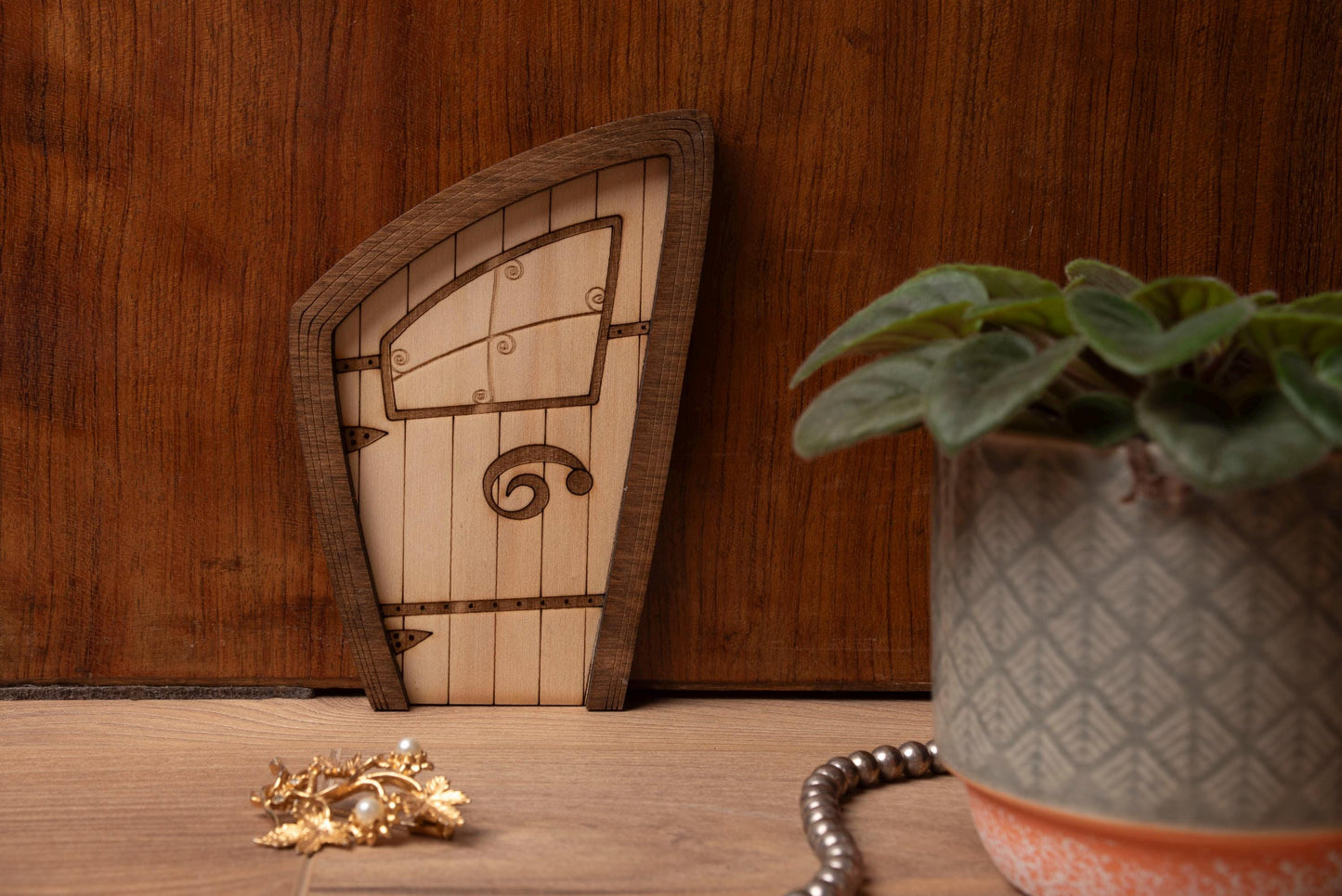 Alice in Wonderland Mini Wooden Decorative Door - Fantasy Imaginary Door - Fantasy Goblin Fairy Wall Decor