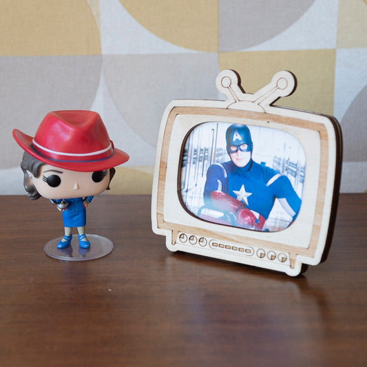 Vintage Retro TV photo frame from the 80s, small format 7.5x10cm, geek decoration, retro gaming, gift idea