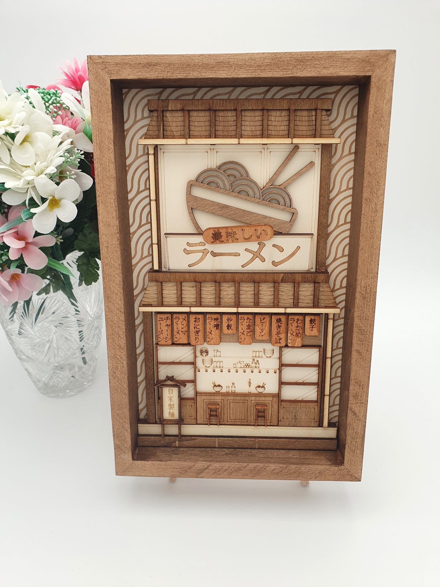 Tableau décoratif en bois – Restaurant boutique de ramen japonaise – Décoration murale artisanale inspirée du Japon