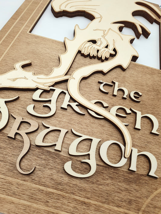 Décoration murale enseigne auberge Green Dragon inn seigneur des anneaux heroic fantasy hobbit