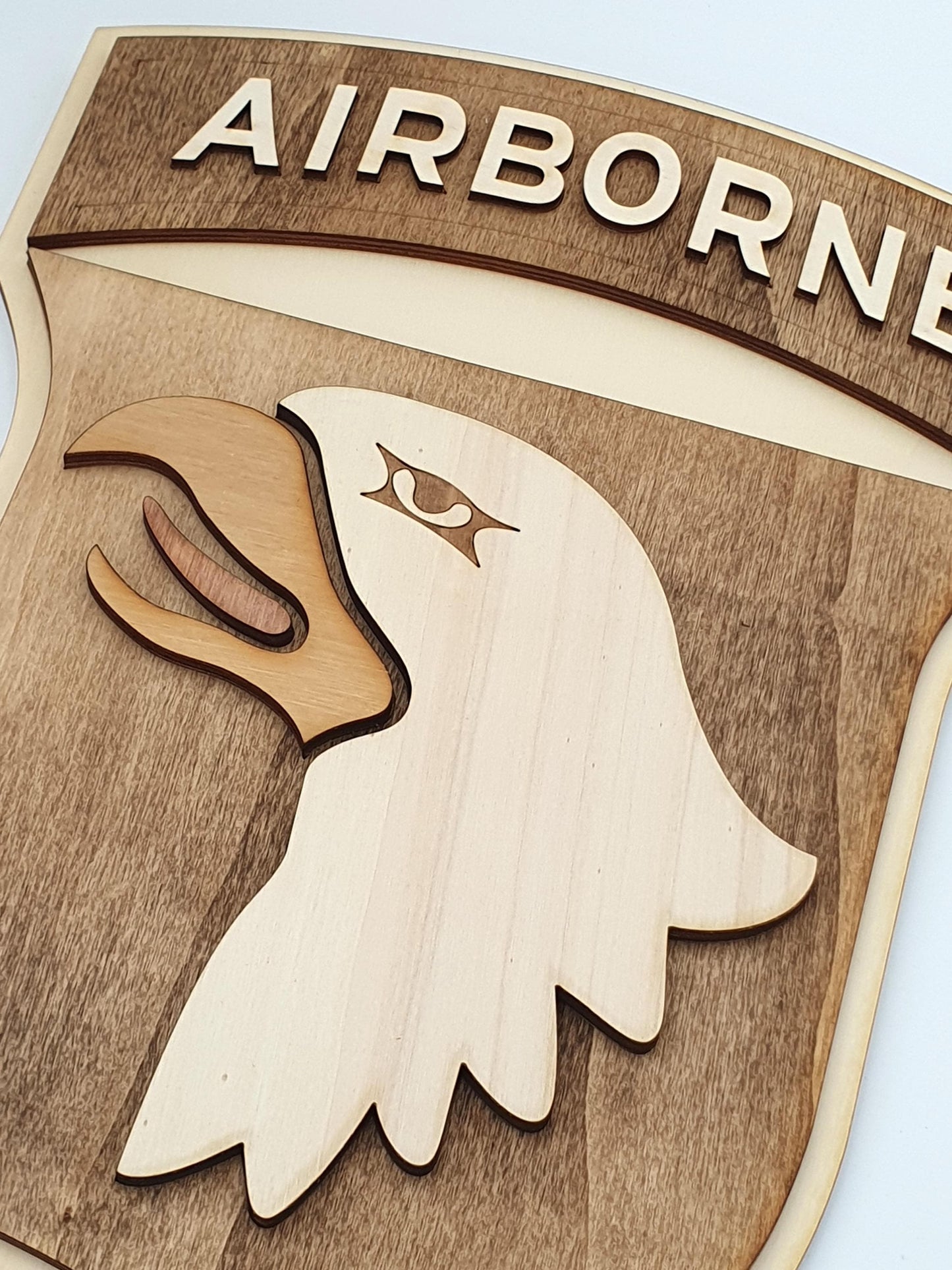 Applique murale 101st Airborne en bois | Décoration militaire vintage US Army | Cadeau vétéran Seconde Guerre mondiale WW2 Militaria