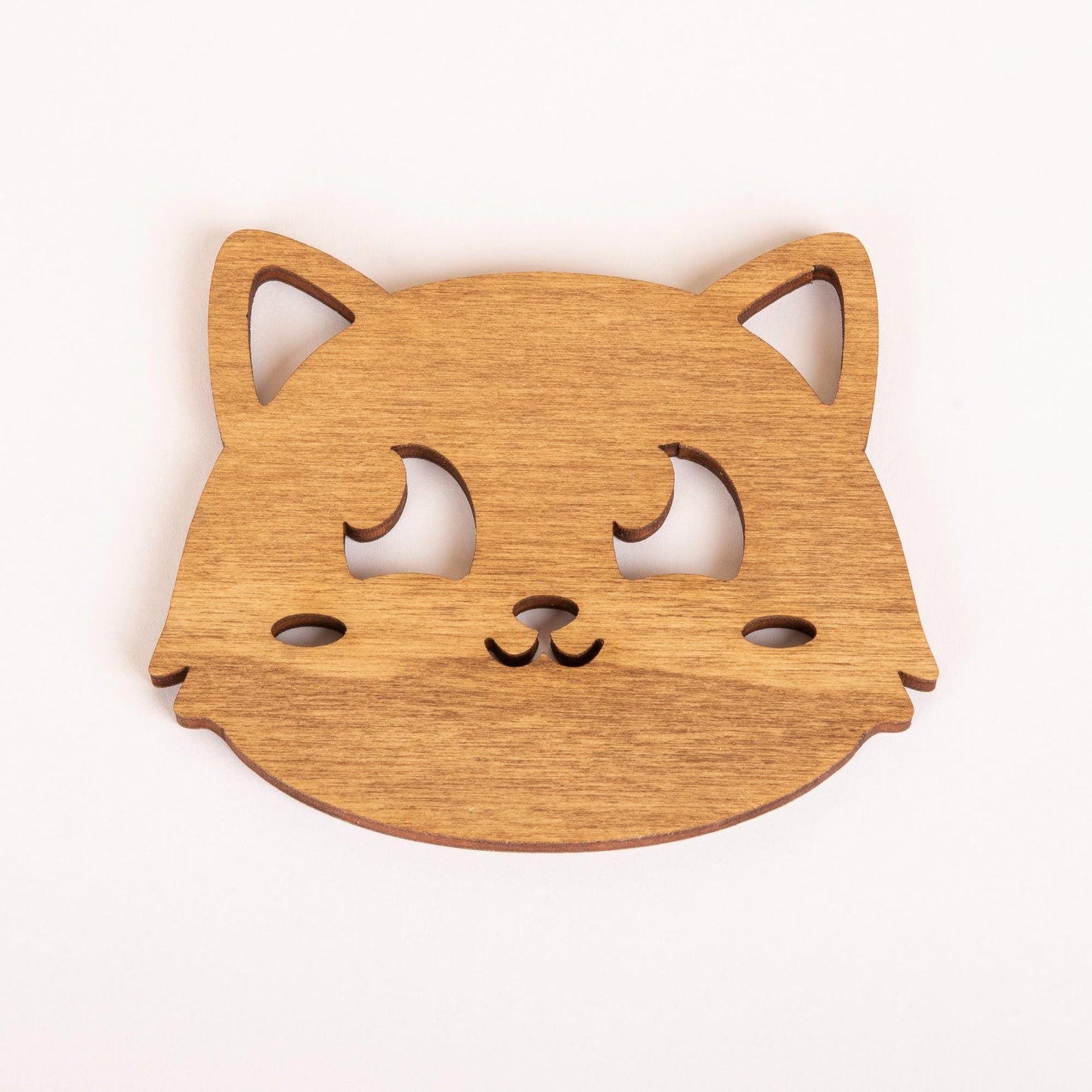 Set of cute reversible cat glass coasters wood kawaii manga anime japanese cute adorable original manga japan kitten cat fan