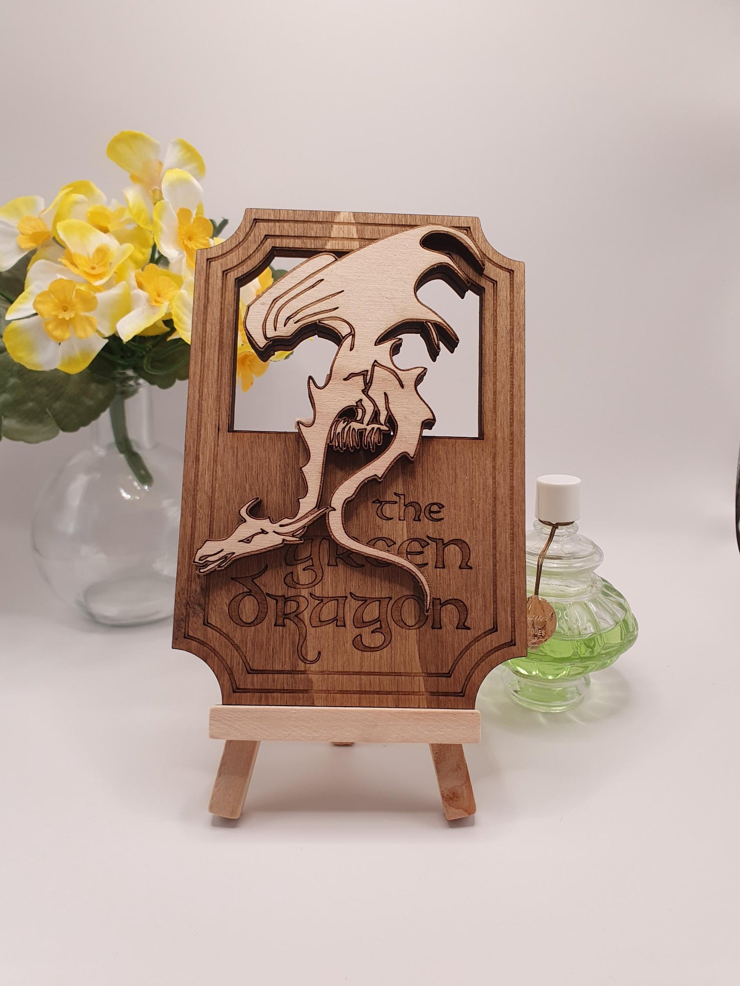 Wall decoration miniature sign mini inn Green Dragon inn lord of the rings cute heroic fantasy dollhouse hobbit