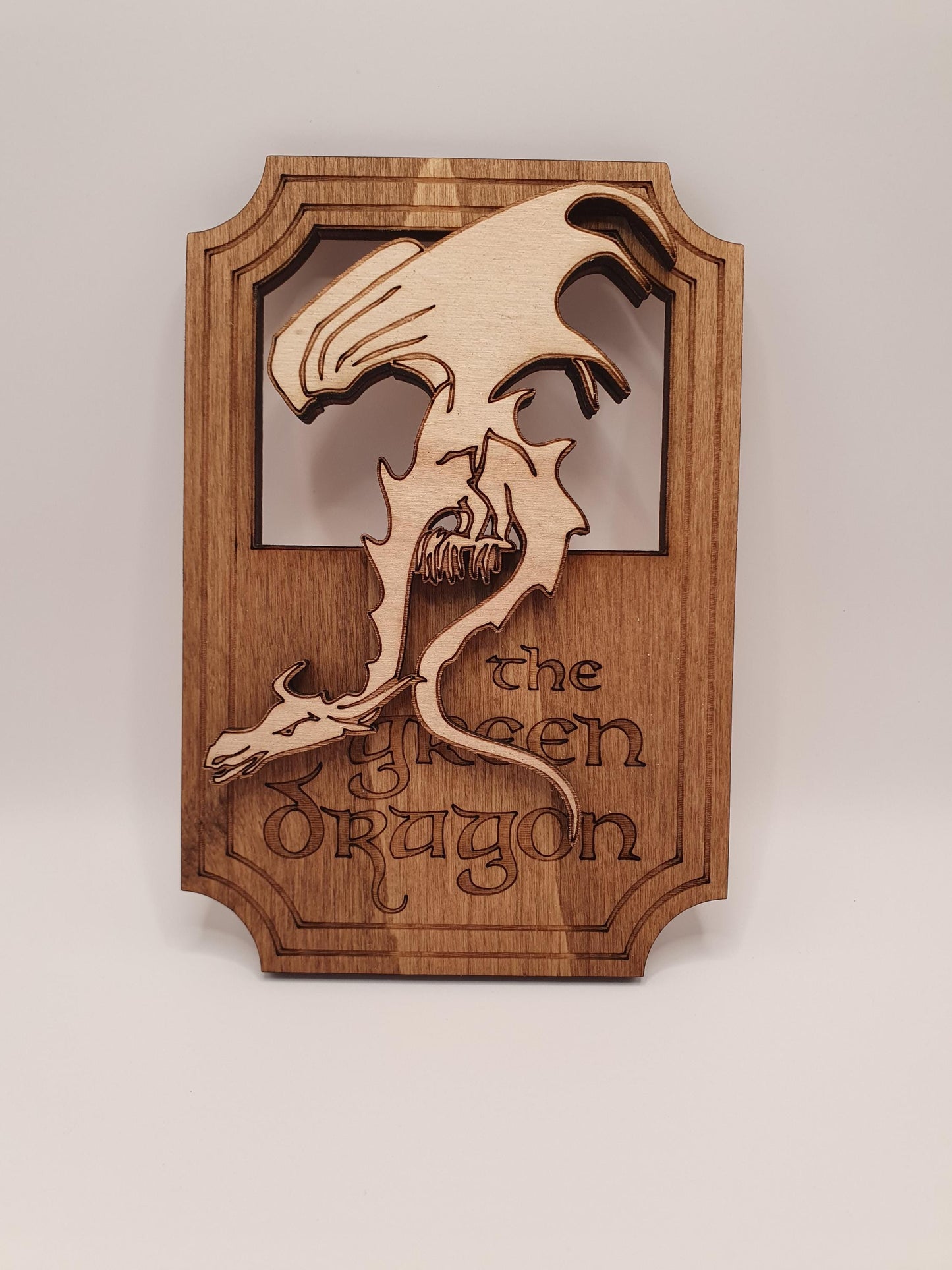 Wall decoration miniature sign mini inn Green Dragon inn lord of the rings cute heroic fantasy dollhouse hobbit