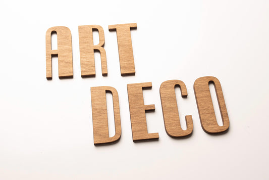 Decorative wooden letter per unit – Personalized text and first name – Retro vintage Art Deco style – Handcrafted laser cutting – Made in France