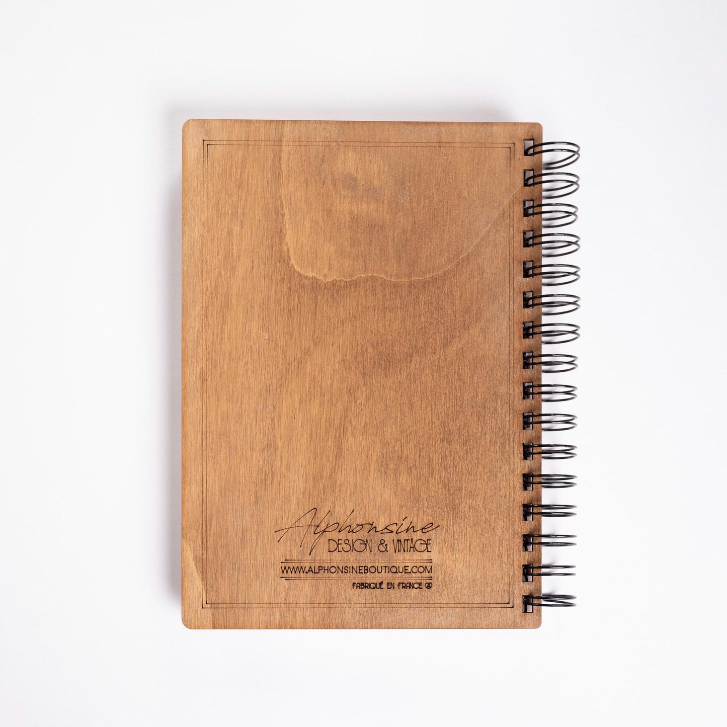 A5 Spiral Notebook Dark Wood Japanese Waves Pattern – Bullet Journal, Guest Book, Notes, Wedding, Refillable, Handmade Gift