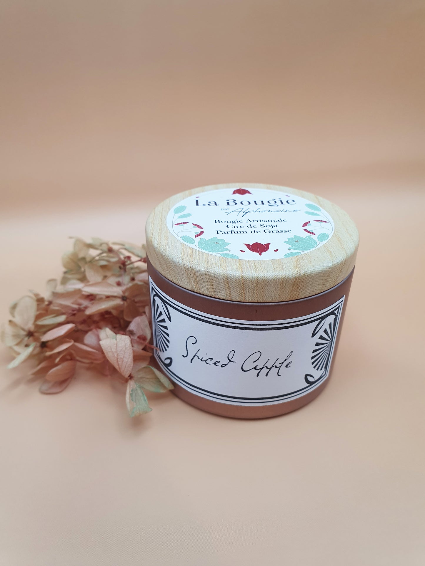 Bougie parfumée Spiced Apple – Copper Edition | Cire de soja naturelle | Fabriquée en France