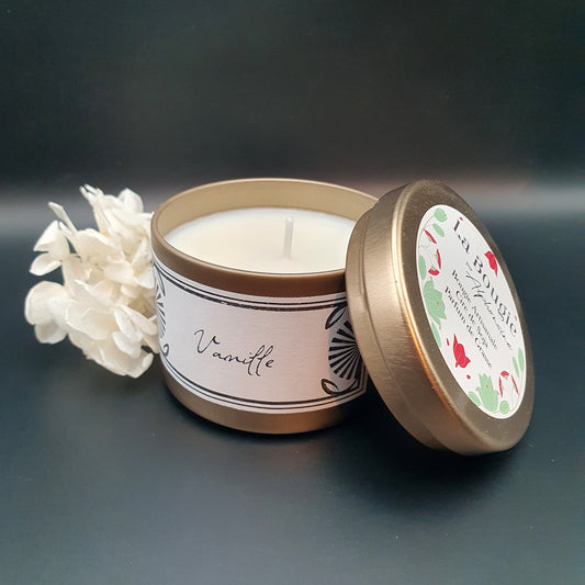 Bougie parfumée vanille en cire de soja naturelle - Ambiance chaleureuse et élégante