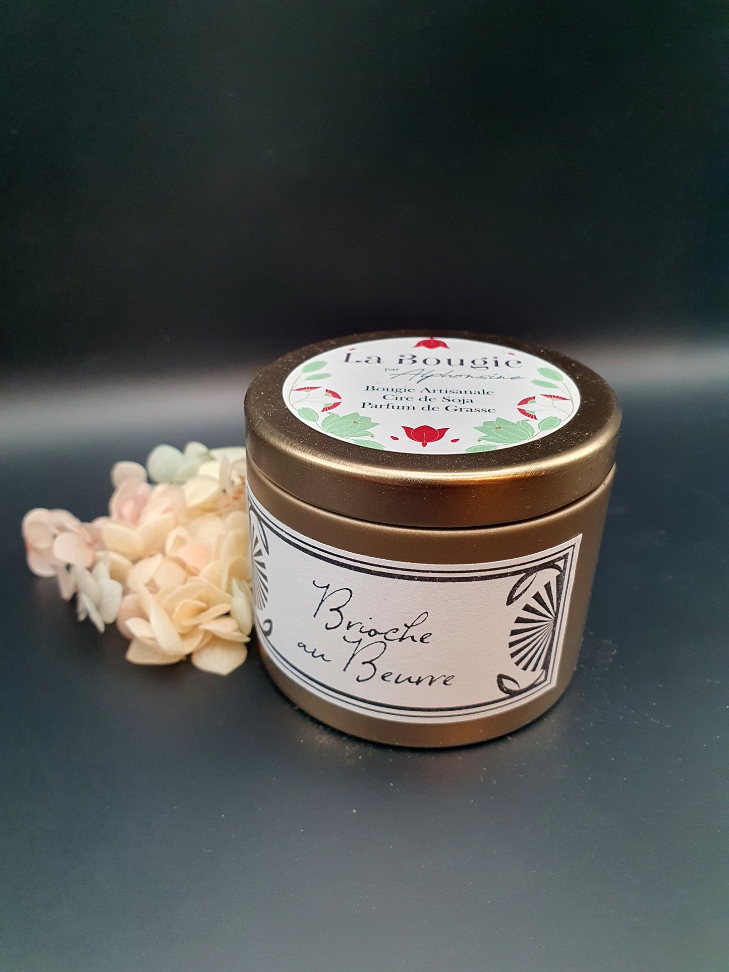 Bougie parfumée brioche au beurre en cire de soja naturelle - Parfum d’une boulangerie réconfortante