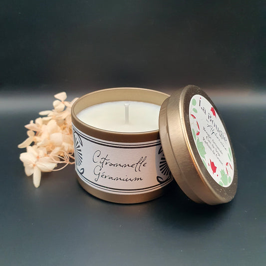 Bougie parfumée citronnelle en cire de soja naturelle - Ambiance d’été fraîche et légère