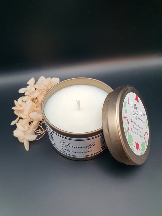 Bougie parfumée citronnelle en cire de soja naturelle - Ambiance d’été fraîche et légère