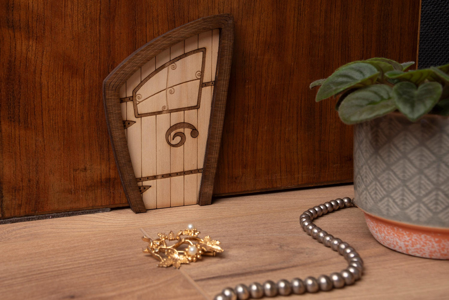 Alice in Wonderland Mini Wooden Decorative Door - Fantasy Imaginary Door - Fantasy Goblin Fairy Wall Decor