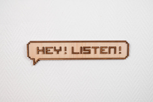 Bubble Hey Listen wooden wall decoration gaming room retrogaming Legend of Zelda Navi pixel art gift geek fun vintage