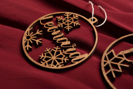 Christmas Snowflake Ball Suspension Personalized Name Birth Gift First Christmas Baby or Animals Unique