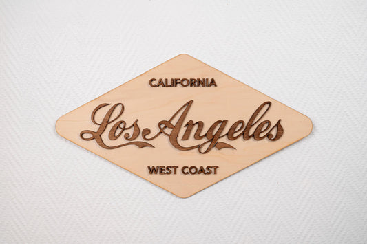 Décoration murale Los Angeles en bois – California West Coast – Voyage USA rétro vintage