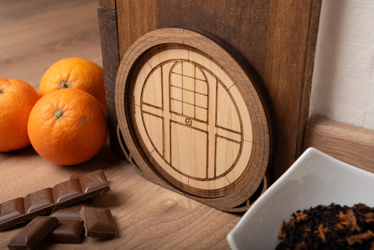 Mini Decorative Wooden Hobbit Door - Lord of the Rings Shire Style Fantasy Wall Decor - Cute Art Nouveau Gift Idea