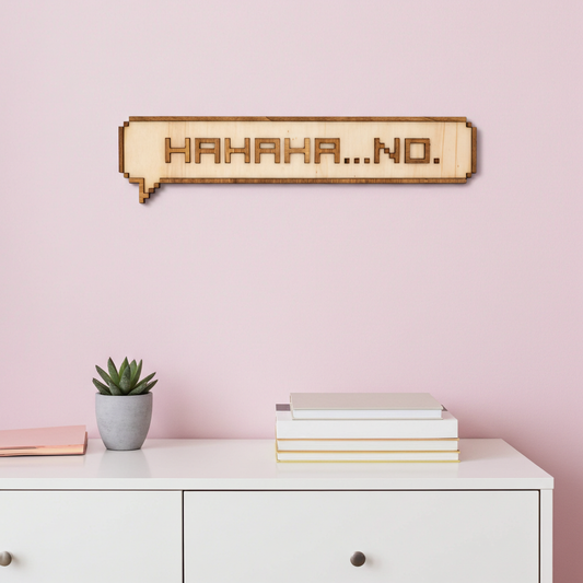 “Hahaha… No.” – Décoration murale bois rétro gaming