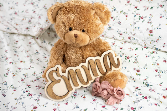Personalized wooden first name – Door or child’s bedroom decoration – Birth, baby shower, birthday gift idea – Made in France