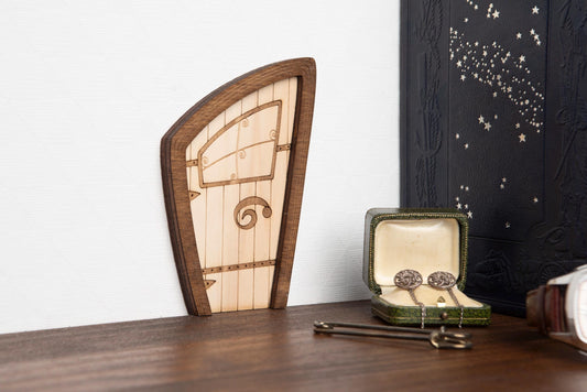 Alice in Wonderland Mini Wooden Decorative Door - Fantasy Imaginary Door - Fantasy Goblin Fairy Wall Decor