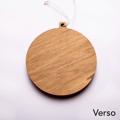Personalized wooden Christmas bauble – First name and snowflake – Baby's first Christmas tree decoration – Family birth gift – Unique