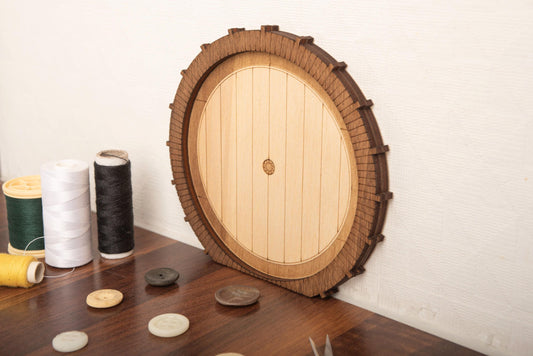Mini decorative wooden door – Hobbit and Middle Earth inspiration – Lord of the Rings fantasy geek wall decor