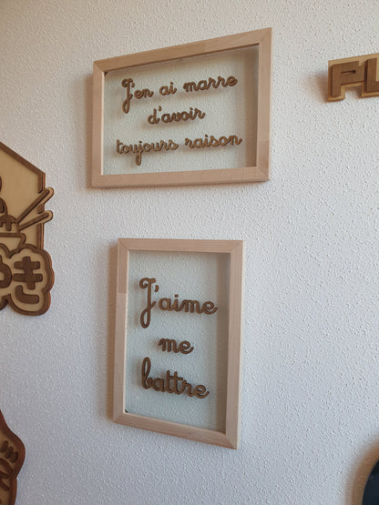 PERSONNALISABLE - Tableau en verre “Les Cucultes” – Citation personnalisable flottante