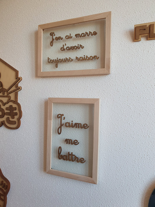 PERSONNALISABLE - Tableau en verre “Les Cucultes” – Citation personnalisable flottante