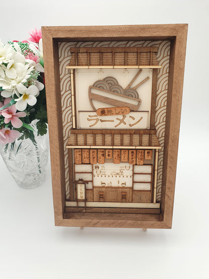 Tableau décoratif en bois – Restaurant boutique de ramen japonaise – Décoration murale artisanale inspirée du Japon
