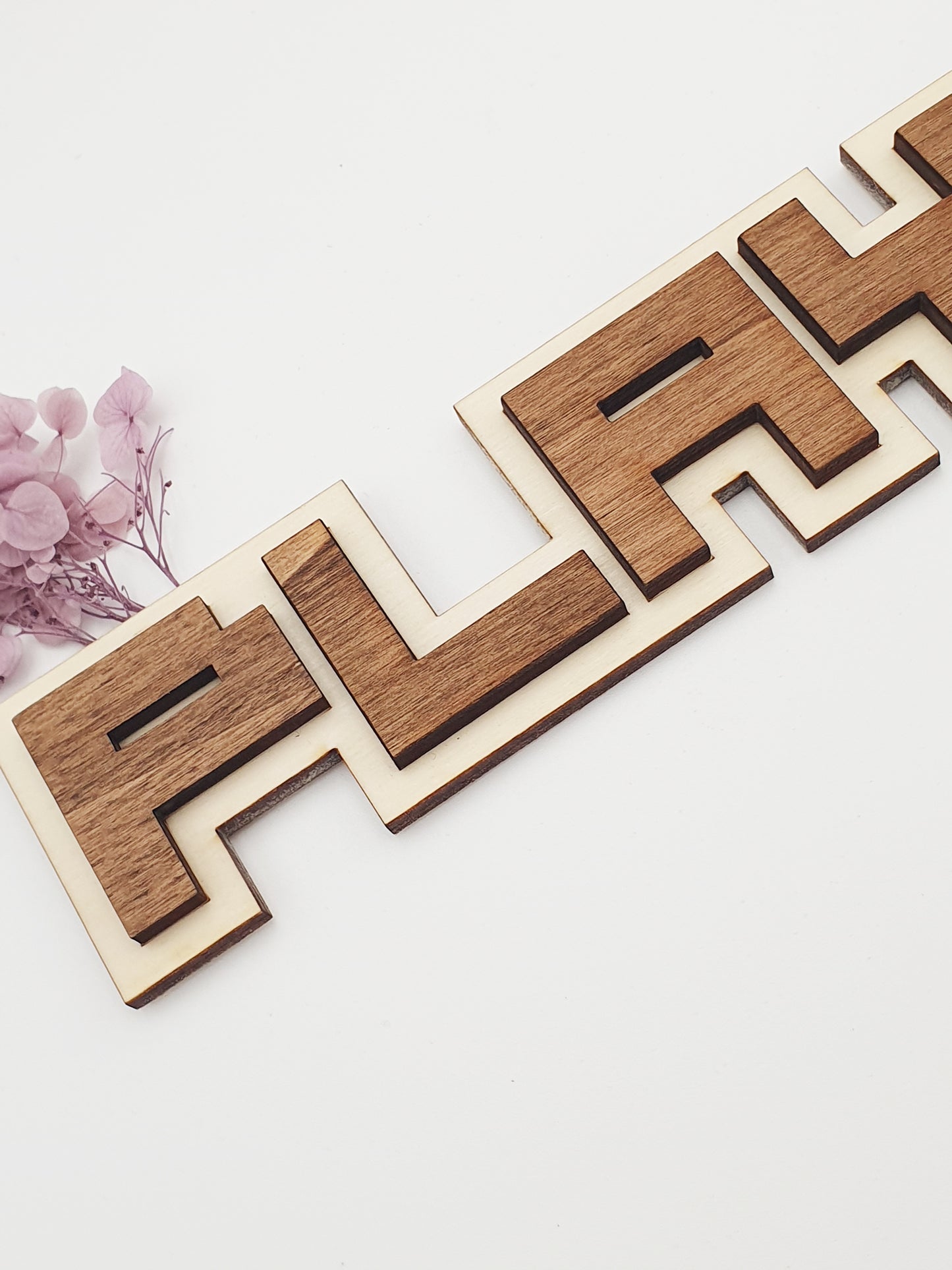 Décoration murale Player 3 en bois – Rétrogaming Geek Pixel Art Cadeau Gamer Naissance Bébé Vintage Saint Valentin Nerd