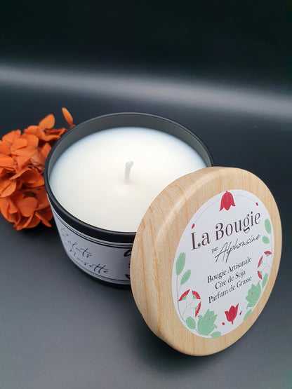 Bougie parfumée Éclats de Noisette – Black Edition | Cire de soja naturelle | Fabriquée en France