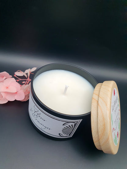 Bougie parfumée Fleur d'oranger – Black Edition | Cire de soja naturelle | Fabriquée en France