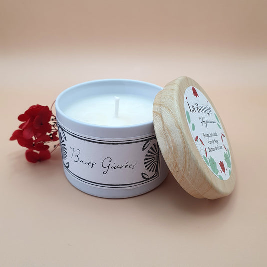 Bougie parfumée Baies Givrées – White Edition | Cire de soja naturelle | Fabriquée en France