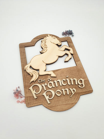 Wall decoration miniature sign mini tavern Prancing Pony lord of the rings cute pony heroic fantasy horse pony dollhouse