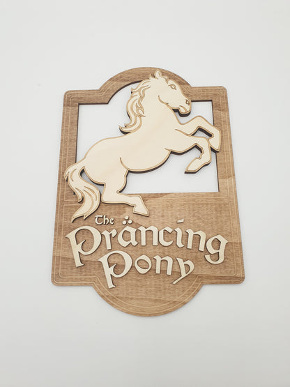 Wall decoration miniature sign mini tavern Prancing Pony lord of the rings cute pony heroic fantasy horse pony dollhouse