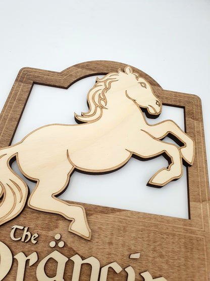 Wall decoration miniature sign mini tavern Prancing Pony lord of the rings cute pony heroic fantasy horse pony dollhouse