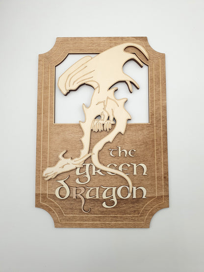 Décoration murale enseigne auberge Green Dragon inn seigneur des anneaux heroic fantasy hobbit