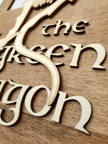Décoration murale enseigne auberge Green Dragon inn seigneur des anneaux heroic fantasy hobbit