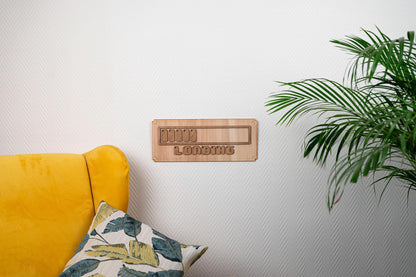 Loading - Décoration murale bois rétro gaming geek pixel jeux vidéo gaming room cadeau gamer vintage 80s 90s
