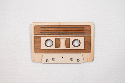 Wooden wall decoration Audio cassette – Nostalgia music 80s 90s retro – Vintage geek gaming room wall art – Made in France