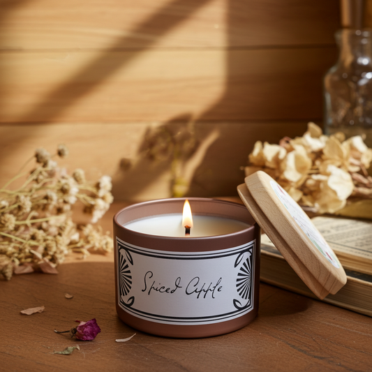 Bougie parfumée spiced apple en cire de soja naturelle - Parfum d’un automne gourmand et réconfortant