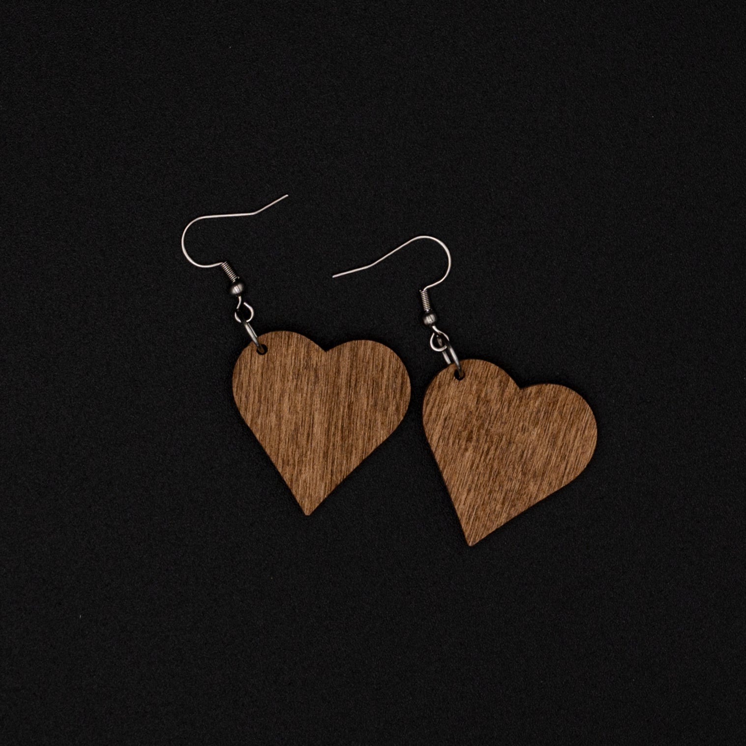 Boucles d'oreilles bois coeur alsacien