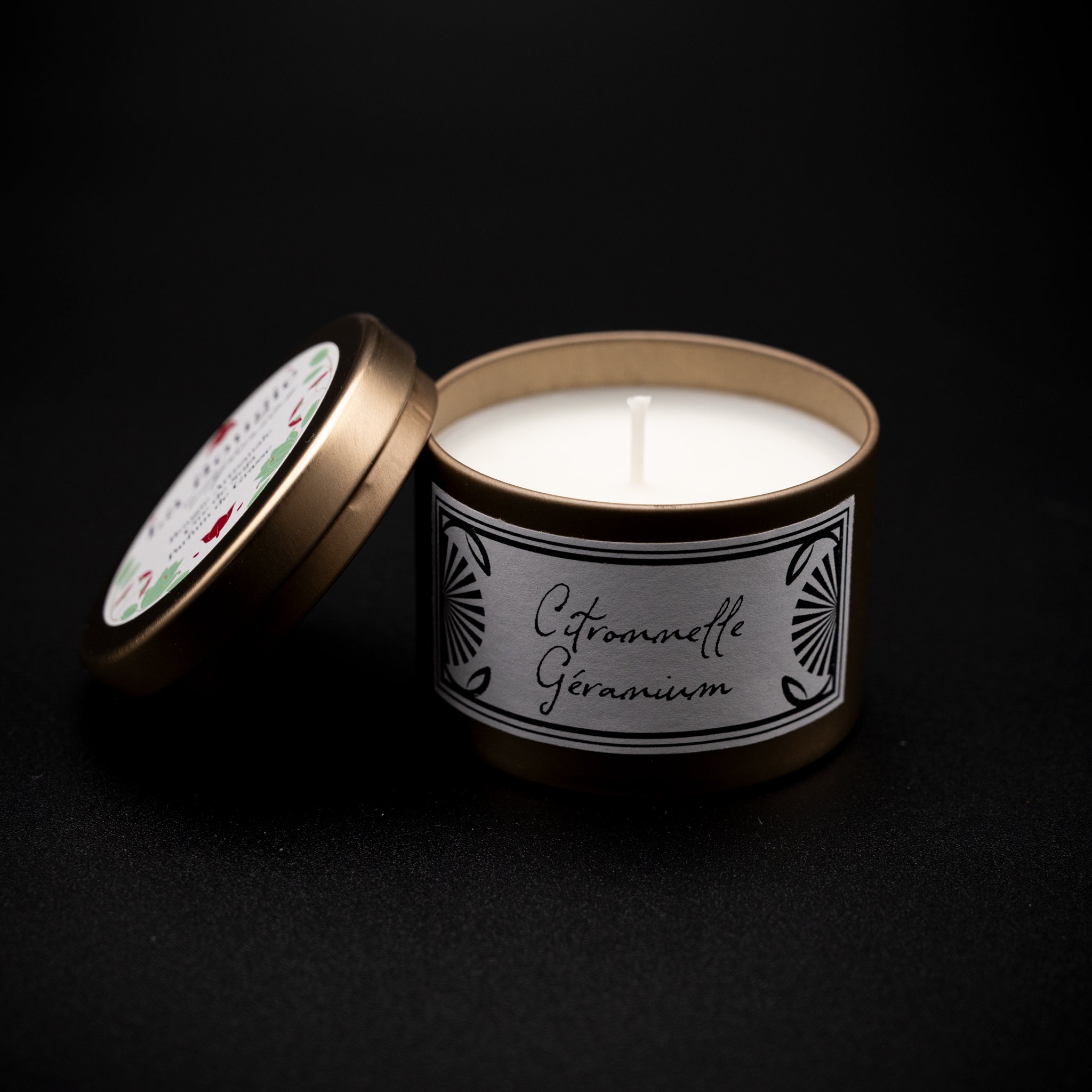 bougie artisanale parfumée anti moustique citronnelle géranium