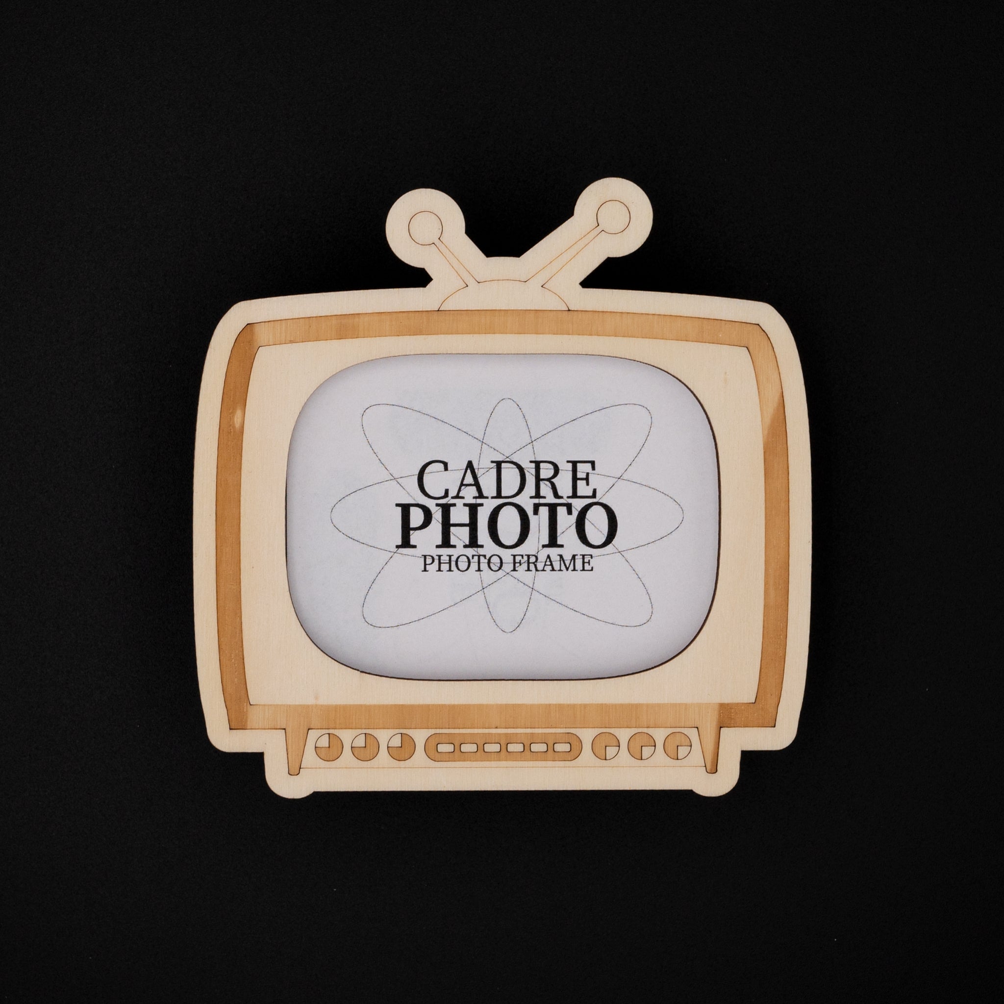 cadre photo bois tv rétro