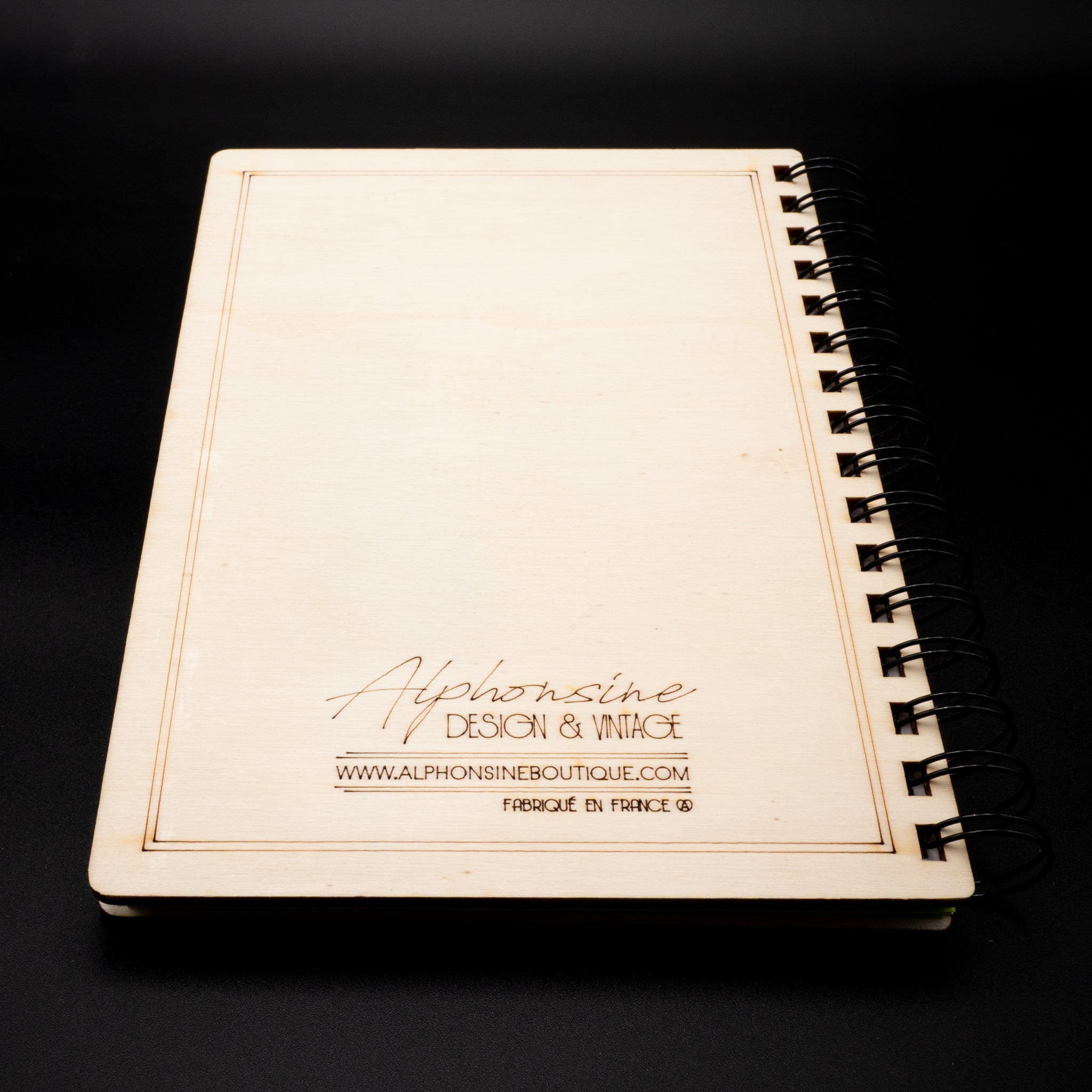dos carnet a5 bois artisanal
