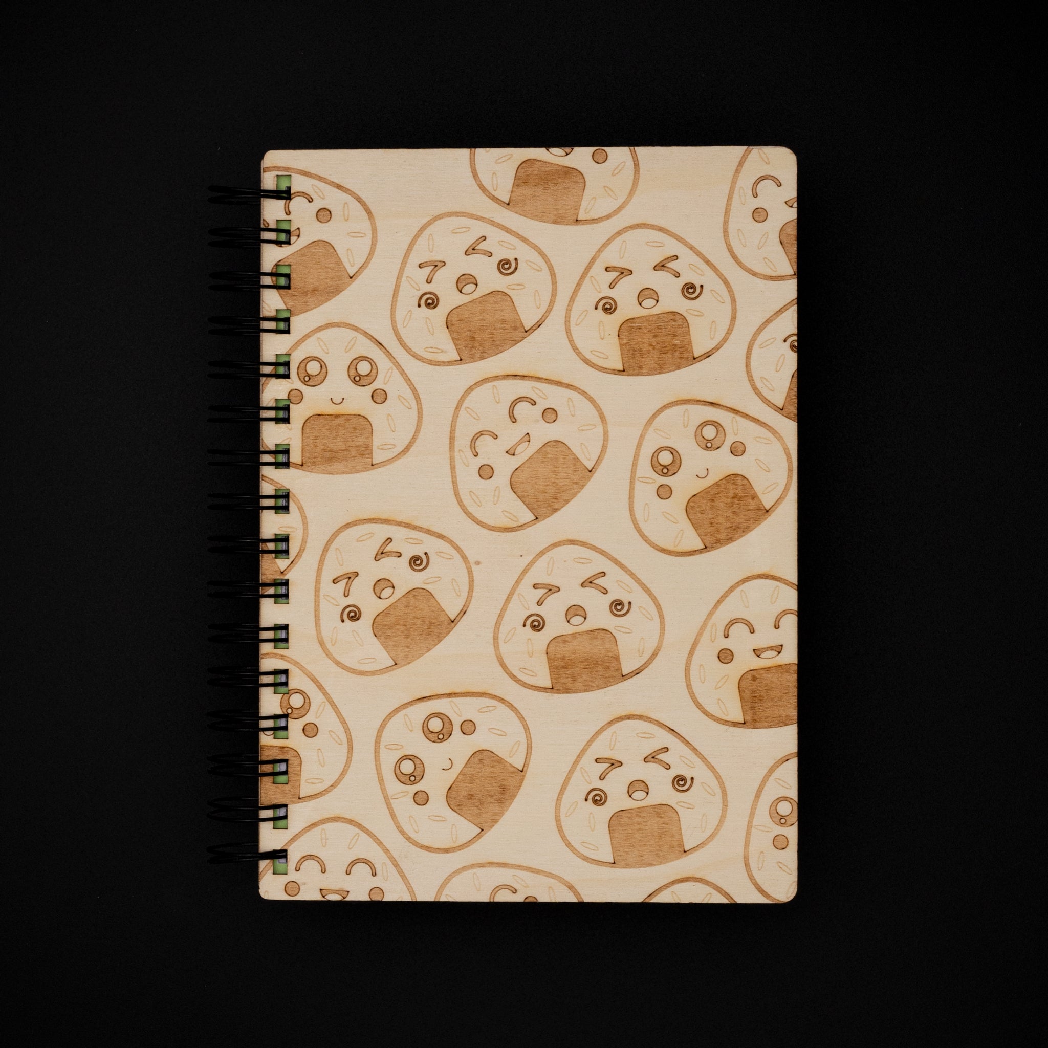 carnet artisanal bois onigiri japonais kawaii