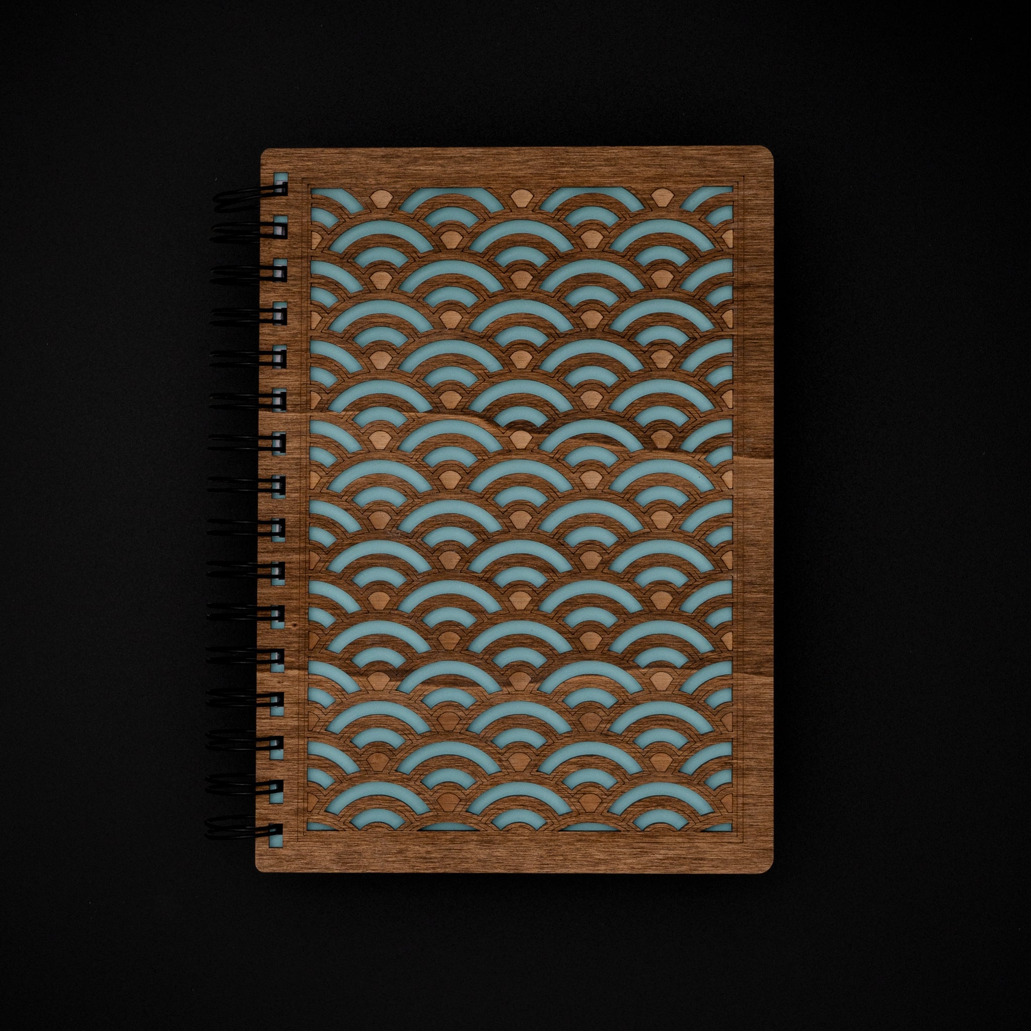 Carnet A5 bois vague japonaise