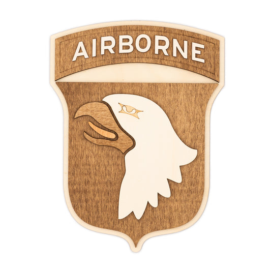 Applique murale 101st Airborne en bois – Décoration militaire US WW2