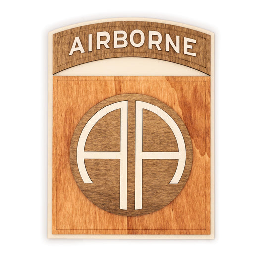 Applique murale 82nd Airborne en bois – US Army Seconde Guerre mondiale