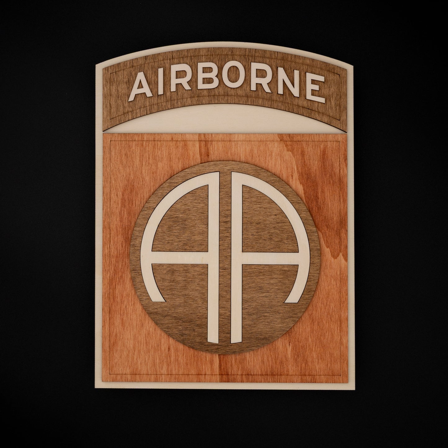Applique murale 82nd Airborne en bois – US Army Seconde Guerre mondiale